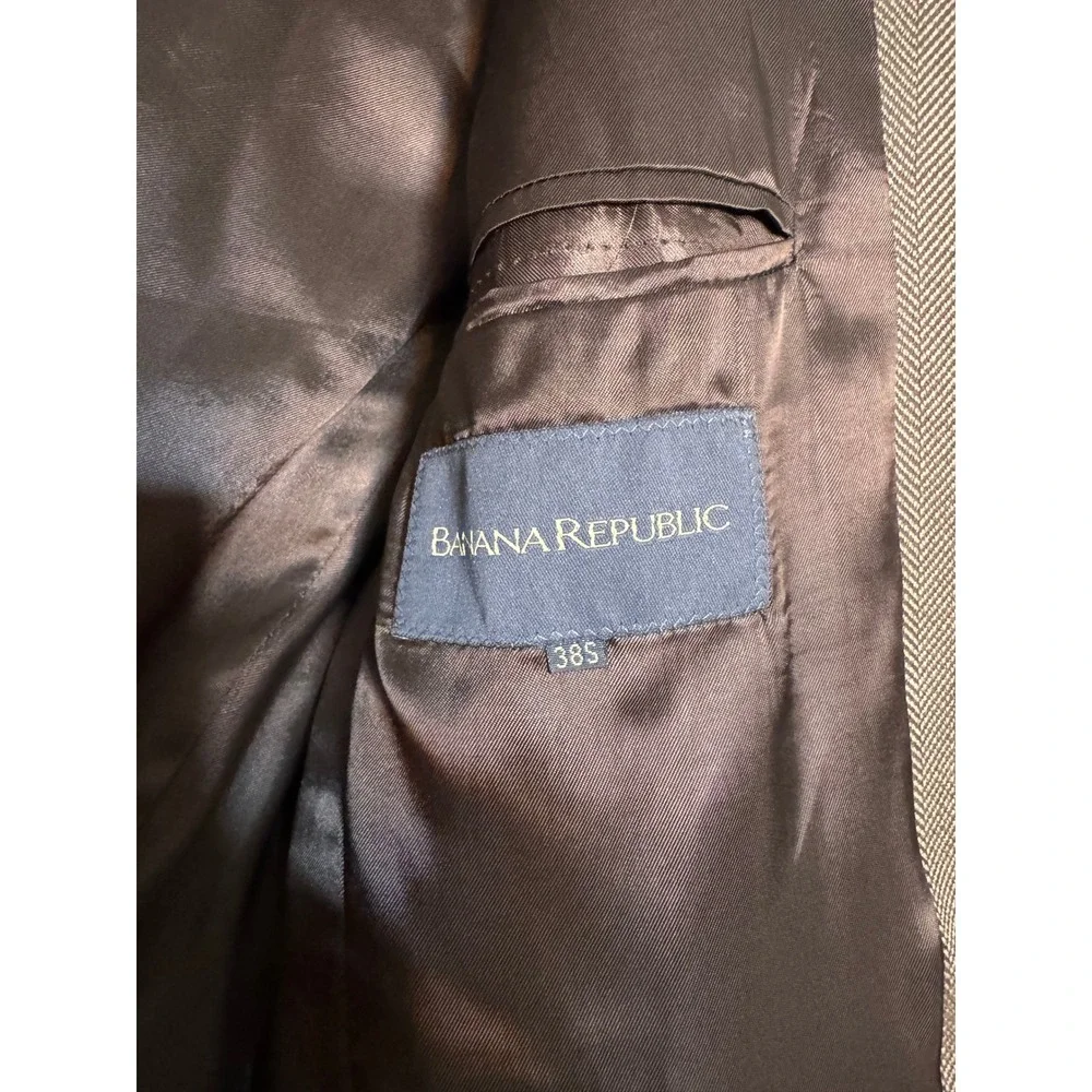 Banana Republic 38S Brown Herringbone Cotton Wool Blazer Sport Coat Notch‎ Lapel